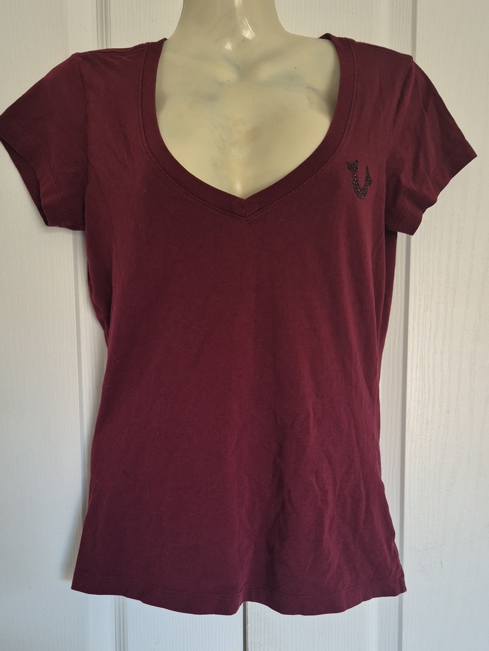 Classic V-Neck Tee - Burgundy